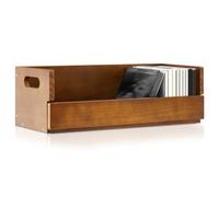 CroBlissful 1 Set Wooden CD Storage Box Holder Racks with Carrying Handles, Cassette Tape Display Stand, Organizer Shelf for DVDs, Movie Cases (Brown), Can Store up to 36 Pcs