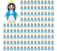 CroBlissful 100 Pack Little Virgin Mary Figurines Bulk Mini Easter Jesus Figures for Thanksgiving Day Easter Eggs Stuffers Sunday Baptism Gifts (Virgin Mary,Blue)
