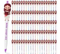 CroBlissful 100 Pcs Christian Jesus Pens Bulk for Kids, Bible Verse Ballpoint Pens with Inspiring Quotes for First Communion, Cute Religious Church Gifts for Baptism, Back to School, VBS, Sunday
