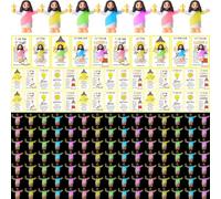 CroBlissful 100 Sets Mini Jesus Figurines Glow in The Dark with Let Your Light Shine Cards Luminous Jesus Figures Toys for Bible Sunday School Religious Gifts Easter Egg Stuffers(Hold up The Cross)
