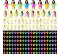 CroBlissful 100 Sets Mini Jesus Figurines Glow in The Dark with Let Your Light Shine Cards Luminous Jesus Figures Toys for Bible Sunday School Religious Gifts Easter Egg Stuffers (Open Your Arms)