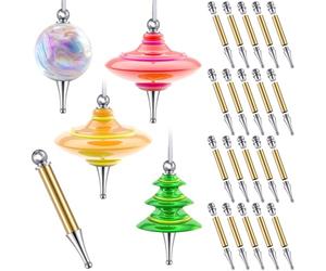 CroBlissful 20 Set Christmas Tree Ornament Woodturning Project Kit, Christmas Crafts DIY Tree Hanging Decoration Holiday Turning Kit Xmas Ornaments Making Supplies(Brass)