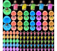 CroBlissful 200 Pcs Filled Easter Eggs with Little Jesus Figurines,Glow in The Dark Pocket Little Jesus for Easter Party Favor,Egg Hunt,Basket Stuffers,Hide-And-Seek, Holy Week,Religious Gift (Hug)