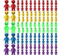 CroBlissful 25 Pcs Halloween Mini Alien Figures Bulk Colorful Glow in The Dark Small Tiny Little Alien Figurines for Space Party Favors Hide and Seek Action Figure Toy for Goodie Bag (Bright Colors)