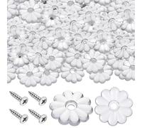 CroBlissful 30 Pack Rosette Washers with Screws, Mobile Home/RV Ceiling Rosette Buttons, Diameter 1-1/8 Inch Decorative Washers (Clear)