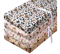 CroBlissful 4 Pcs Western Baby Stretchy Changing Pad Cover, Western Baby Sheet Newborn Bedding Nursery Changing Pad Cover for Boys and Girls Changing Table Sheets Cover 16 x 32 x 5 Inch