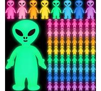 CroBlissful 40 Pcs Colorful Mini Alien Figures Glow in The Dark Small Little Tiny Aliens Figurine to Hide and Seek for Space Party Favors Prank Gifts Halloween Party Goodie Bag Fillers, 8 Colors