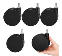 CroBlissful 5 Pcs 4'' Extra Large Chair Wheels Heavy Duty Chair Casters Twin Wheel Caster 7/16" x 7/8" Grip Ring for Office Chair Furniture Hardwood Floor Carpet Safe, Replaces Chair Mat