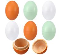 CroBlissful 6 Pcs Wooden Easter Eggs 2.76 Inch Fillable Fake Easter Eggs Bulk Reusable DIY Empty Wooden for Crafts Hunt Basket Stuffers Fillers Party Favor Decorations (Bright)
