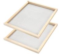 CroBlissful Beehive Inner Cover 10 Frame Ventilated Inner Cover Langstroth Style Beekeeping Ventilated Inner Cover Beehive Insulation Bee Hive Wooden Vented Beekeeping Tool Supplies (2 Pcs)