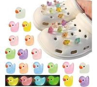 Croc Accessories,16pcs Duck Croc Charms, Fun & Colourful Duck Shoe Accessories For Crocs Noctilucent,Perfect For Birthday Parties & School Activities,Crocs Accessories For Kids Adult & Diy Enthusiasts