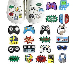 Croc Charms Gaming - 22PCS Croc Charms, Funny Croc Charms, DIY Croc Accessories, croc charms boys, Gaming Croc Charms,Fun Shoe Decorations for Boys,Gaming Shoe Clips for Hole Shoes,Cartoon Shoe Charms
