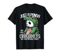 Croc Panda Crocodile Pandabear Alligator Panda T-Shirt, Men, Black, 3X-Large