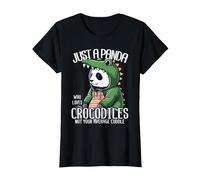 Croc Panda Crocodile Pandabear Alligator Panda T-Shirt, Women, Black, Small