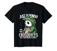 Croc Panda Crocodile Pandabear Alligator Panda T-Shirt, Youth, Black, 3T