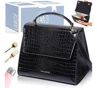 Croc Women's Insulated Lunch Bag - Black Designer Lunch Tote for Work