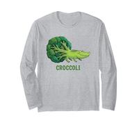 Croccoli Funny Food Pun Crocodile Broccoli Veggie Long Sleeve T-Shirt