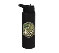 Croccoli Funny Food Pun Crocodile Broccoli Veggie Stainless Steel Insulated Water Bottle