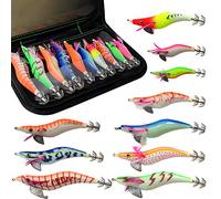 Croch 10Pcs Fishing Squid Jig Luminous Shrimp Lure for Octopus Cuttlefish