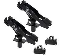 Croch 2 Pcs Adjustable Fishing Rod Holder for Boat and Kayak, Plastic, Black, Deck Mount