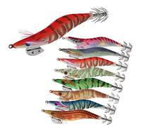 Croch 8 Pcs Fishing Squid Jig Luminous Shrimp Lure for Octopus Cuttlefish