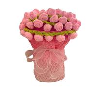 Crochet Accessories for Beginners - Complete and Easy Learning | Pink Bouquet Blanket Knitting Set for Adults Women Mothers Home Decoration Duvets Bedroom Living Room Office Birthday Christmas