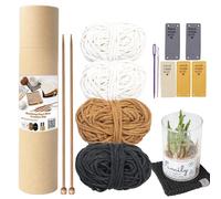 Crochet Adult Beginner Knitting Kit 20 Cm Cotton Complete with Knittings Needles Wool Scarf Knitting Kit DIY Beginner Coaster Kits Enjoy The Fun of Handicrafts