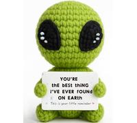 Crochet Alien Plush with Love Message, Romantic You're the Best Thing Gift for Valentine's Day, Anniversary, Birthday for Her Him