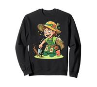 Crochet and Gardening Cute Gardener Straw Hat Lady Sweatshirt