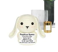 Crochet Animal - 2.76x1.97 Inches Handmade Bunny Plush, Small Knitted Doll, Soft Yarn Figure | Long-Lasting Stuffed Toy for Children Birthday Present Christmas Holiday Halloween Nursery Decor