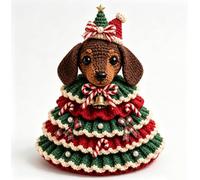 Crochet Animal Christmas Tree DIY Kit,Handmade Highland Cow Christmas Tree Kit,Crochet Christmas Ornaments for Beginners,Complete Beginner Craft Set with Yarn Beads Hook Stuffing Accessories，B