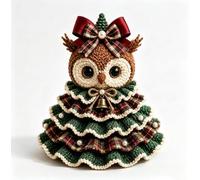 Crochet Animal Christmas Tree DIY Kit,Handmade Highland Cow Christmas Tree Kit,Crochet Christmas Ornaments for Beginners,Complete Beginner Craft Set with Yarn Beads Hook Stuffing Accessories，G