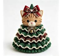 Crochet Animal Christmas Tree DIY Kit,Handmade Highland Cow Christmas Tree Kit,Crochet Christmas Ornaments for Beginners,Complete Beginner Craft Set with Yarn Beads Hook Stuffing Accessories，F