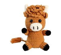 Crochet Animal Complete Kit,Cow Design Craft Materials,With Step By Step Video Tutorials Crochet Kit For Adults | for Student Kids Hobby Birthday Home Decor Souvenir