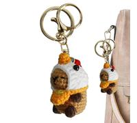 Crochet Animal Doll - Capybara Keycchet Capybara Figurine, Cute Cartoon Mini Toy, Handcrafted Yarn Plush, Small Pocket-Friendly Doll, Creative Gift Idea | Purse Decoration Accessory, Key Organizer Use