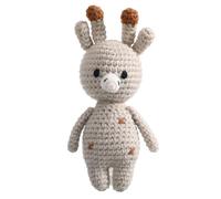 Crochet Animal Rattle, Wooden Toy, Handmade Aid with Smooth Touch, Teether Tool with Safe Design, 4.72 Inches Nursery Accessory, Fun Gift Product for Shower Easter Basket Stuffers Home Daily