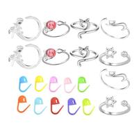 Crochet Animal Rings - Wool Hook, Finger Band | Widely Use 10 Pack Knitting Rings for Yarn Flows Adjustment, Zinc Alloy Loop Tools for Crochet Projects, Mom Crafting Kit for Handmade Stitches Ideas