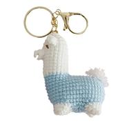 Crochet Animals, Crochet Bag Charm, Handmade Cute Alpaca Crafts Emotional Knitting Charm for School Bag Tote Decor Car Keys Women Girls