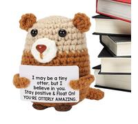Crochet Animals - Cute Doll, Affirmation Card, Handmade Knitted Table Ornament, Handmade Inspirational Toy | , Ani Gift