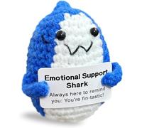 Crochet Animals, Mini Cute Shark Emotional Support Doll, Inspirational Plushies Crochet Nuggets, Handmade Funny Cheer Up Gifts for Women Sister Friend Student Teen