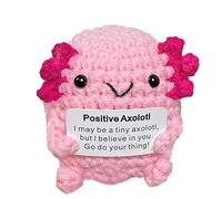 Crochet Axolotl for Kids,Handmade Encouragement Doll | Encouragement Animal Doll for Nightstand Travel Home Adults Students Kids Meditation Bedside Desk Dressing Table Bookshelf