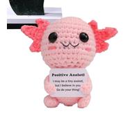 Crochet Axolotl - Positive diyy Kit, Axolotl Crochet Supplies | Easy Axolotl Crochet Kit Beginners Yarn Crochet Plush, Complete Set Yarn Tools, diyy Axolotl Plush For Crochet Craft Kit