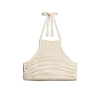 Crochet backless crop top for women Superdry Beige M