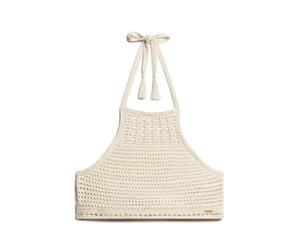 Crochet backless crop top for women Superdry Beige XL