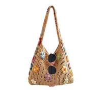 Crochet Bag - 33x27cm Crochet Tote, Unique Colorful Patterns | Handmade Crochets Flower Tote with Practicality, Boho Bag for Dating Commuting Beach Travel Vacation Music Festival Birthday Girls Lady