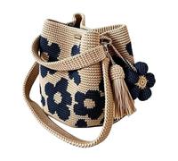 Crochet Bag | Flower Boho Shoulder Tote | Knit Bag