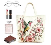 Crochet Bag Hummingbird Flower Pattern Shopping Tote