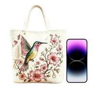 Crochet Bag Hummingbird Flower Tote