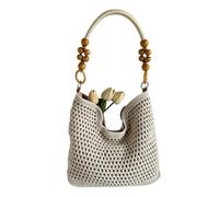 Crochet Bags for Women Handmade Large Boho Beaded Handles Bag