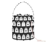 Crochet Bags Happy Halloween Ghosts Black Crochet Hook Storage Portable Craft Bag for Yarn Balls Crochet Organizer